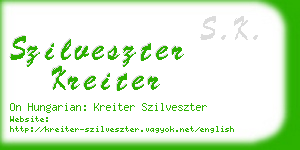 szilveszter kreiter business card